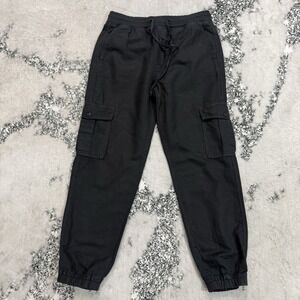 GAP Black Cargo Jogger Pants Women's Small Drawstring Elastic Ankle Casual